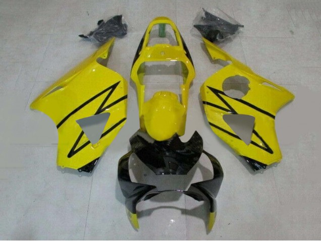 Honda CBR900RR 954 Motorrad Verkleidung 2002-2003 - Gelb Glanzendes Schwarz