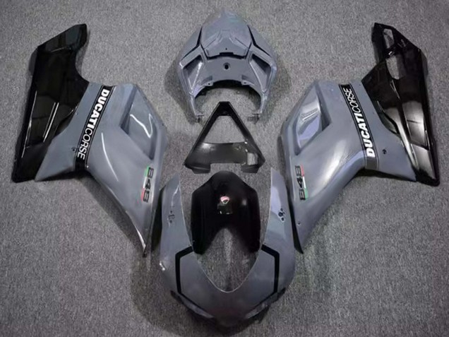 Ducati 848 Motorrad Verkleidung 2007-2014 - Grau Glanzendes Schwarz Corse