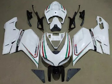 Ducati 1198 Motorrad Verkleidung 2007-2014 - Weiss Rot Grun Schwarz Corse