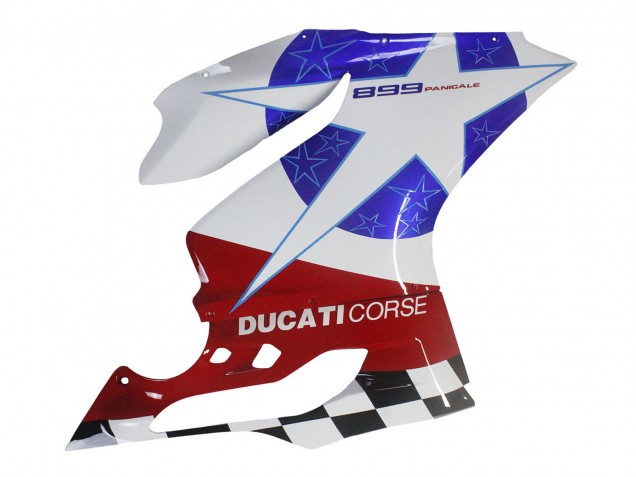 Ducati Panigale 899 Motorrad Verkleidung 2011-2014 - Weiss Blau Rot Schwarz