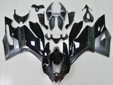 Ducati Panigale 1199 Motorrad Verkleidung 2011-2014 - Grau Glanzendes Schwarz