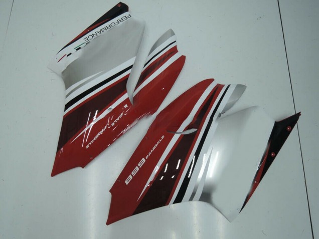 Ducati Panigale 899 Motorrad Verkleidung 2011-2014 - Weiss Rot Glanzendes Schwarz