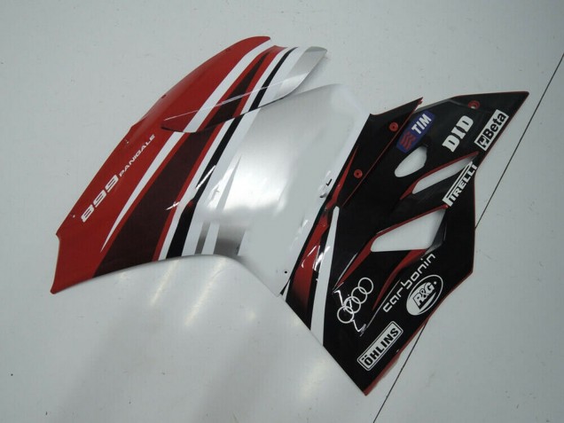 Ducati Panigale 899 Motorrad Verkleidung 2011-2014 - Weiss Rot Glanzendes Schwarz