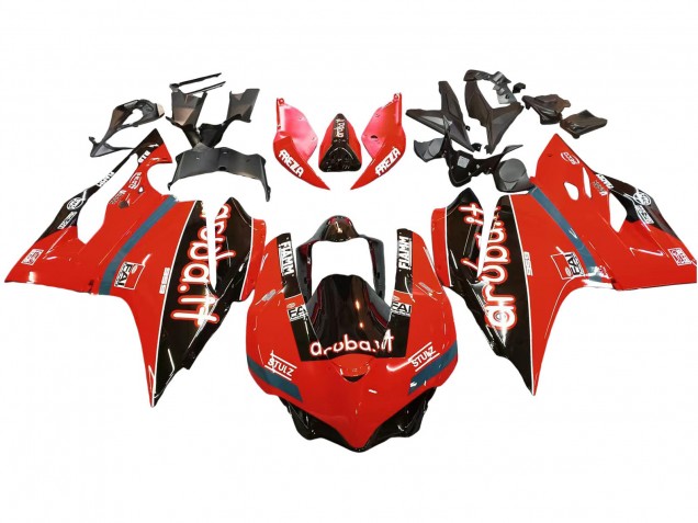 Ducati 959/1299 Motorrad Verkleidung 2015-2020 - Rot Glanzendes Schwarz Fiamm