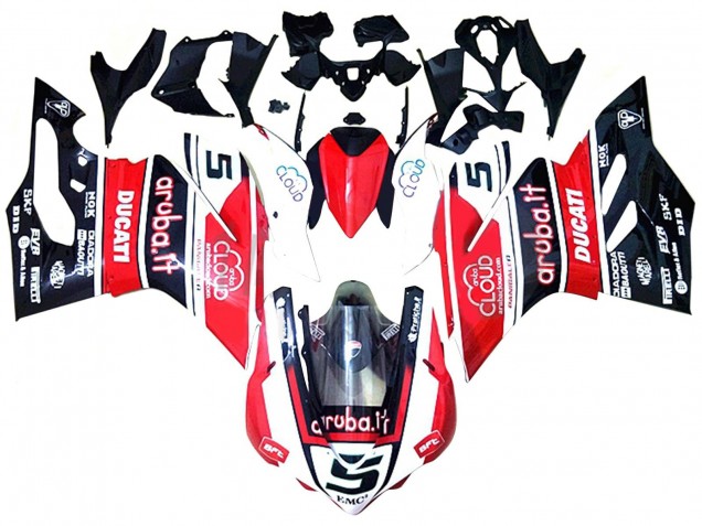 Ducati 959/1299 Motorrad Verkleidung 2015-2020 - Weiss Rot Glanzendes Schwarz Aruba 5