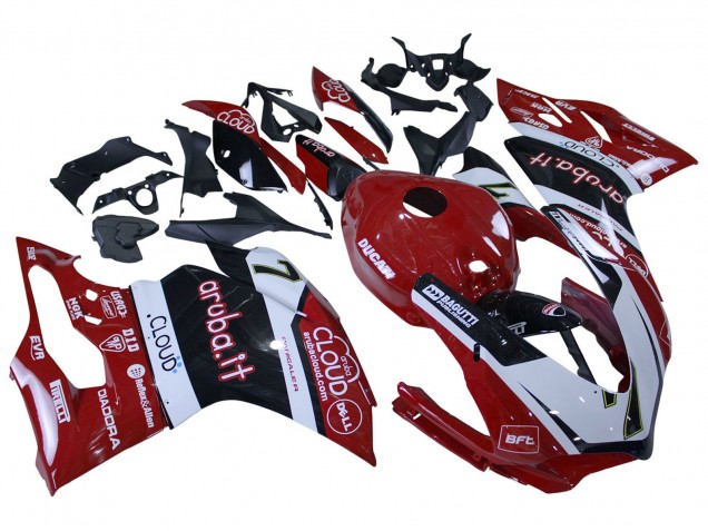 Ducati 959/1299 Motorrad Verkleidung 2015-2020 - Weiss Rot Schwarz Aruba 7