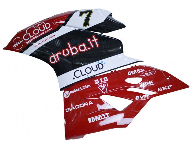Ducati 959/1299 Motorrad Verkleidung 2015-2020 - Weiss Rot Schwarz Aruba 7