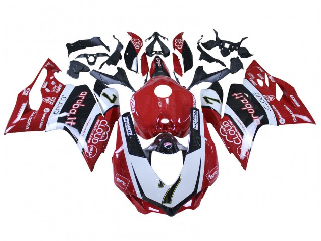 Ducati 959/1299 Motorrad Verkleidung 2015-2020 - Weiss Rot Schwarz Aruba 7