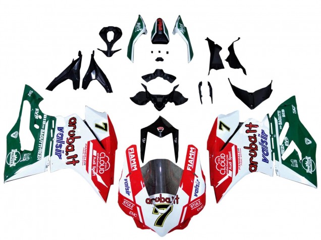Ducati 959/1299 Motorrad Verkleidung 2015-2020 - Weiss Rot Grun Valsir Fiamm 7
