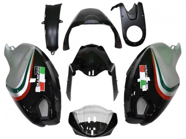 Ducati Monster 696 796 1100 1100S Motorrad Verkleidung 2008-2012 - Glanzendes Schwarz Silber Rot Grun
