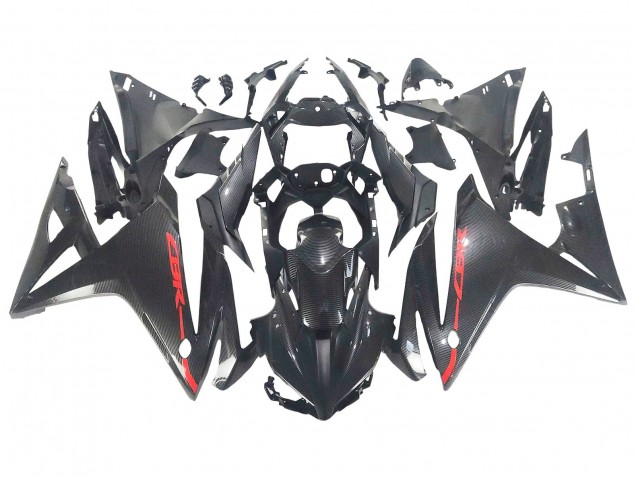 Honda CBR500R Motorrad Verkleidung 2016-2018 - Schwarzes Carbonfaser Rot