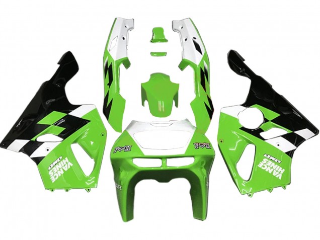 Kawasaki ZX7R Motorrad Verkleidung 1996-2003 - Weiss Grun Glanzendes Schwarz