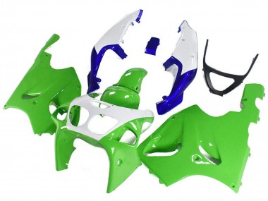 Kawasaki ZX7R Motorrad Verkleidung 1996-2003 - Weiss Grun Blau