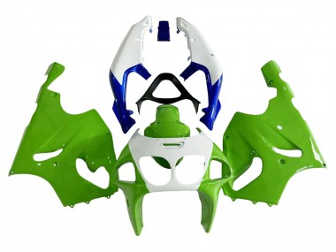 Kawasaki ZX7R Motorrad Verkleidung 1996-2003 - Weiss Grun Blau