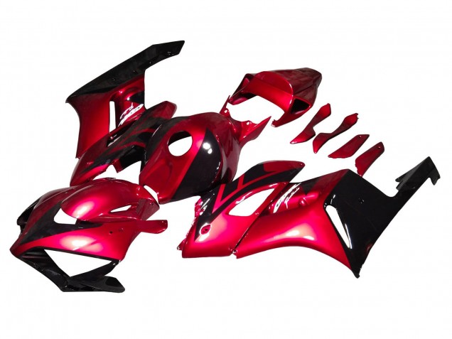 Honda CBR1000RR Motorrad Verkleidung 2004-2005 - Rot Glanzendes Schwarz Streifen