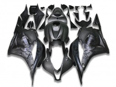 Honda CBR600RR Motorrad Verkleidung 2009-2012 - Schwarz Grau Totenkopf