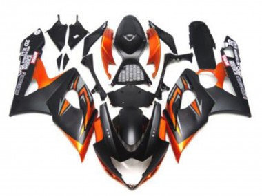 Suzuki GSXR 1000 Motorrad Verkleidung 2005-2006 - Glanzendes Schwarz Matt Schwarz Schwarz Orange