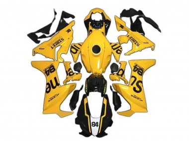 Honda CBR1000RR Motorrad Verkleidung 2017-2023 - Gelb Glanzendes Schwarz Supreme 84