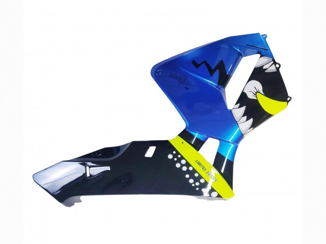 Honda CBR600RR Motorrad Verkleidung 2003-2004 - Blau Neon Gelb Glanzendes Schwarz Hai