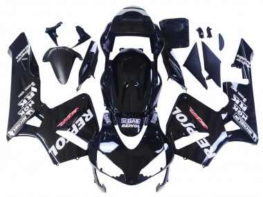 Honda CBR600RR Motorrad Verkleidung 2003-2004 - Glanzendes Schwarz Weiss Repsol