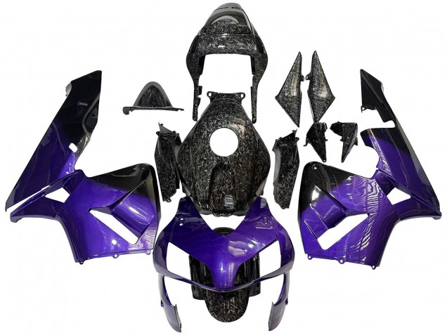 Honda CBR600RR Motorrad Verkleidung 2003-2004 - Lila Schwarz Geschmiedet Carbonfaser