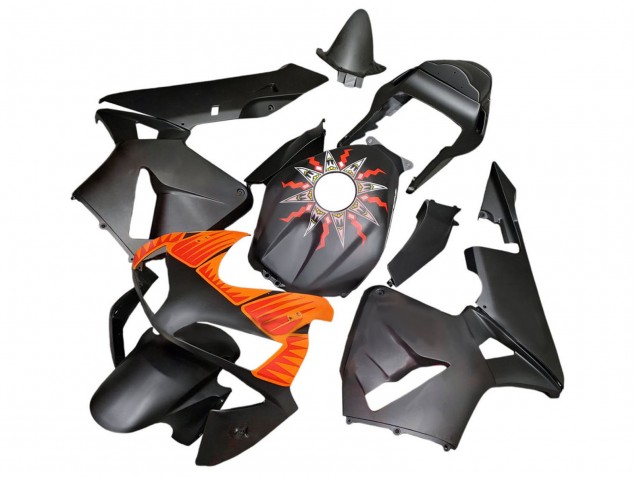 Honda CBR600RR Motorrad Verkleidung 2003-2004 - Matt Schwarz Orange
