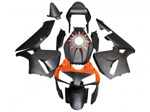 Honda CBR600RR Motorrad Verkleidung 2003-2004 - Matt Schwarz Orange