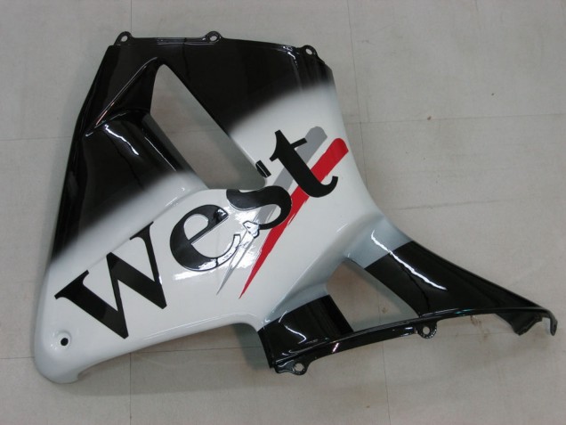 Honda CBR600RR Motorrad Verkleidung 2005-2006 - Glanzendes Schwarz Weiss West