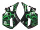 Honda CBR600RR Motorrad Verkleidung 2005-2006 - Glanzendes Schwarz Grun Flamme