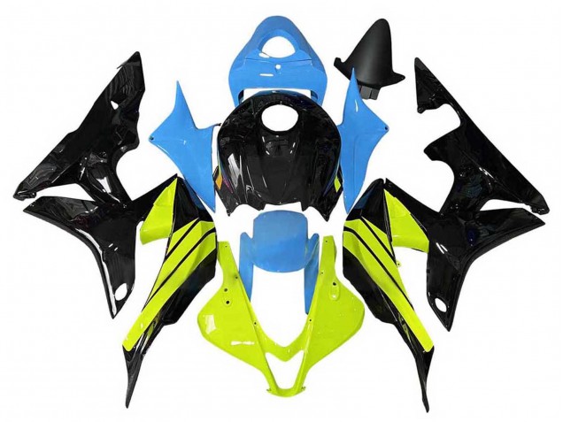 Honda CBR600RR Motorrad Verkleidung 2007-2008 - Blau Gelb Glanzendes Schwarz