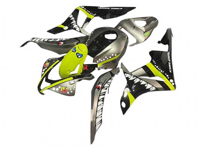 Honda CBR600RR Motorrad Verkleidung 2007-2008 - Grau Fluoreszierendes Gelb Hai