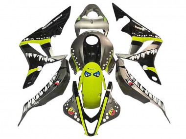 Honda CBR600RR Motorrad Verkleidung 2007-2008 - Grau Fluoreszierendes Gelb Hai