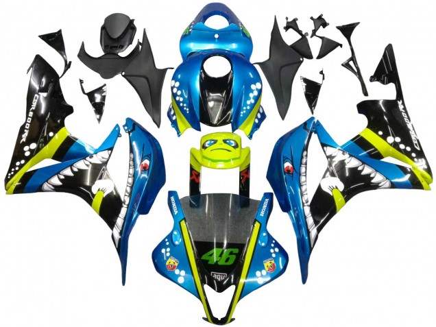 Honda CBR600RR Motorrad Verkleidung 2007-2008 - Grun Gelb Glanzendes Schwarz Hai 46