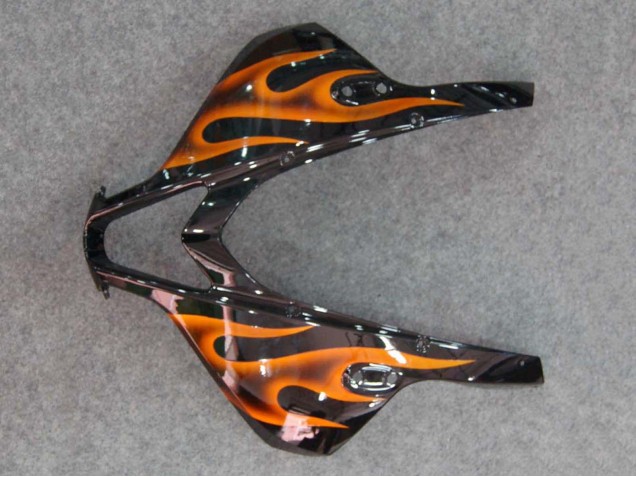Honda CBR600RR Motorrad Verkleidung 2007-2008 - Glanzendes Schwarz Orange Flamme