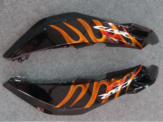 Honda CBR600RR Motorrad Verkleidung 2007-2008 - Glanzendes Schwarz Orange Flamme