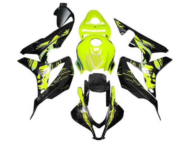 Honda CBR600RR Motorrad Verkleidung 2007-2008 - Gelb Glanzendes Schwarz