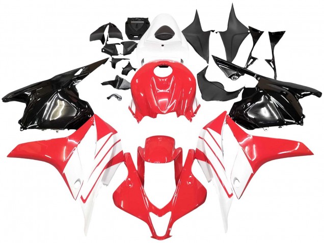 Honda CBR600RR Motorrad Verkleidung Kit 2009-2012 - Weiss Rot Glanzendes Schwarz
