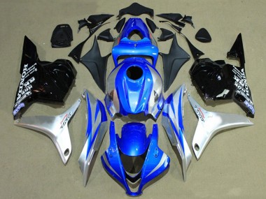 Honda CBR600RR Motorrad Verkleidung 2009-2012 - Silber Blau Glanzendes Schwarz Rennen