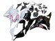 Honda CBR600RR Motorrad Verkleidung 2009-2012 - Weiss Cherry Blossom Glanzendes Schwarz