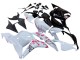 Honda CBR600RR Motorrad Verkleidung 2009-2012 - Weiss Cherry Blossom Glanzendes Schwarz
