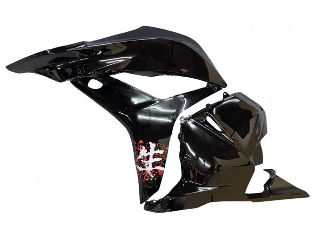 Honda CBR600RR Motorrad Verkleidung 2009-2012 - Weiss Cherry Blossom Glanzendes Schwarz