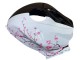 Honda CBR600RR Motorrad Verkleidung 2009-2012 - Weiss Cherry Blossom Glanzendes Schwarz