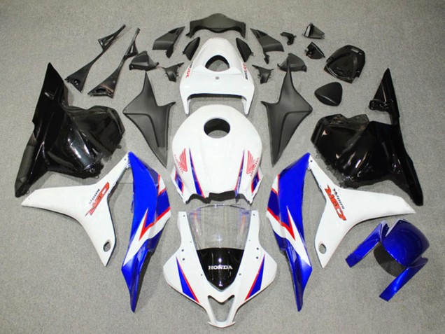 Honda CBR600RR Motorrad Verkleidung 2009-2012 - Weiss Blau Glanzendes Schwarz