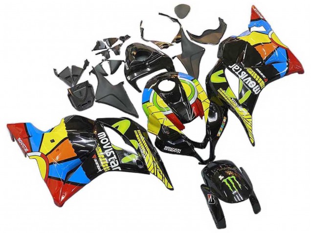 Honda CBR600RR Motorrad Verkleidung 2009-2012 - Schwarz Mehrfarbig MoviStar