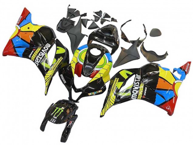 Honda CBR600RR Motorrad Verkleidung 2009-2012 - Schwarz Mehrfarbig MoviStar