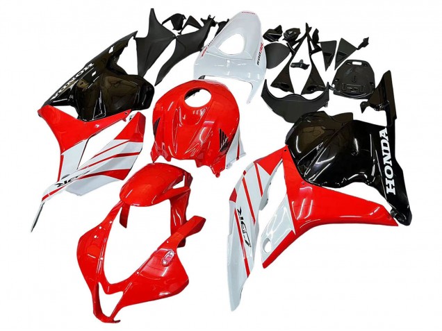 Honda CBR600RR Motorrad Verkleidung 2009-2012 - Weiss Rot Glanzendes Schwarz