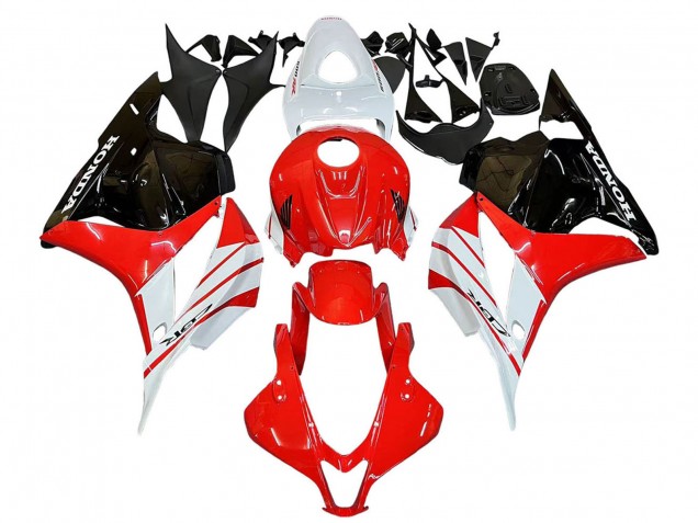 Honda CBR600RR Motorrad Verkleidung 2009-2012 - Weiss Rot Glanzendes Schwarz