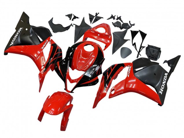 Honda CBR600RR Motorrad Verkleidung 2009-2012 - Rot Glanzendes Schwarz Matt Schwarz Streifen