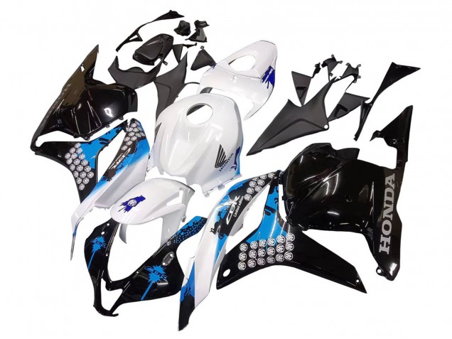 Honda CBR600RR Motorrad Verkleidungen Kit 2009-2012 - Weiss Blau Glanzendes Schwarz