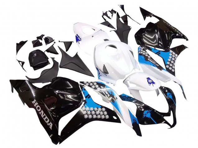 Honda CBR600RR Motorrad Verkleidungen Kit 2009-2012 - Weiss Blau Glanzendes Schwarz